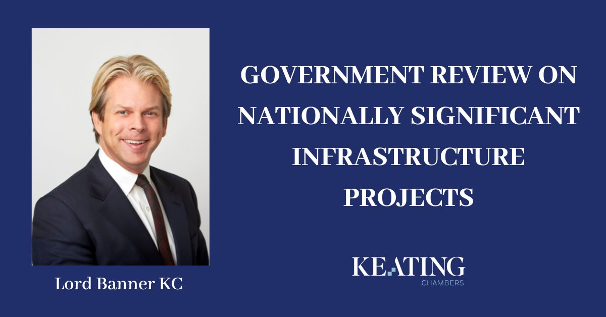 The Housing Minister and Secretary of State announced last week that Lord Banner KC is to lead a Government review into the planning and delivery of national infrastructure projects. The announcement can be found at: gov.uk/government/new…