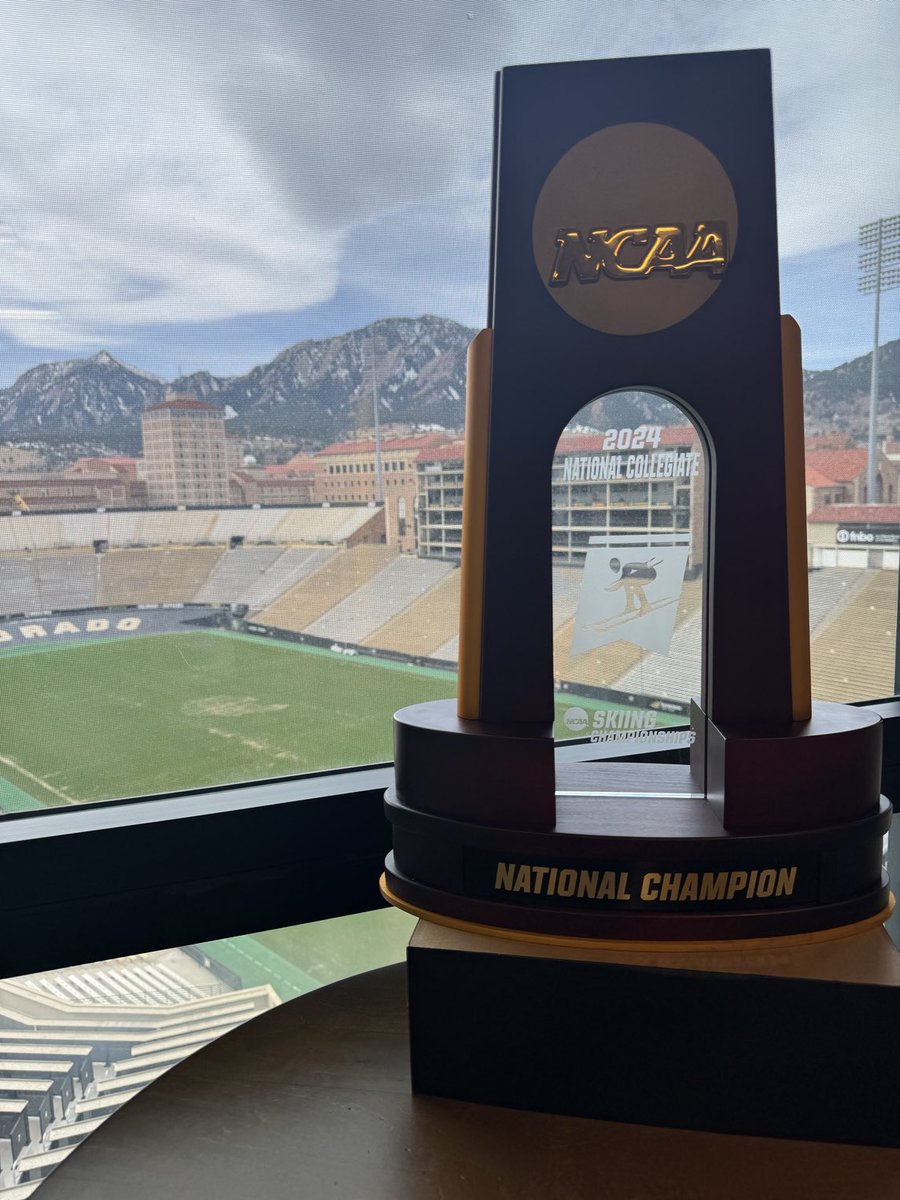 Look what was in my office this morning! What a great comeback and team effort for ⁦@cubuffsskiing⁩ to win the NCAA National Ski Championship!