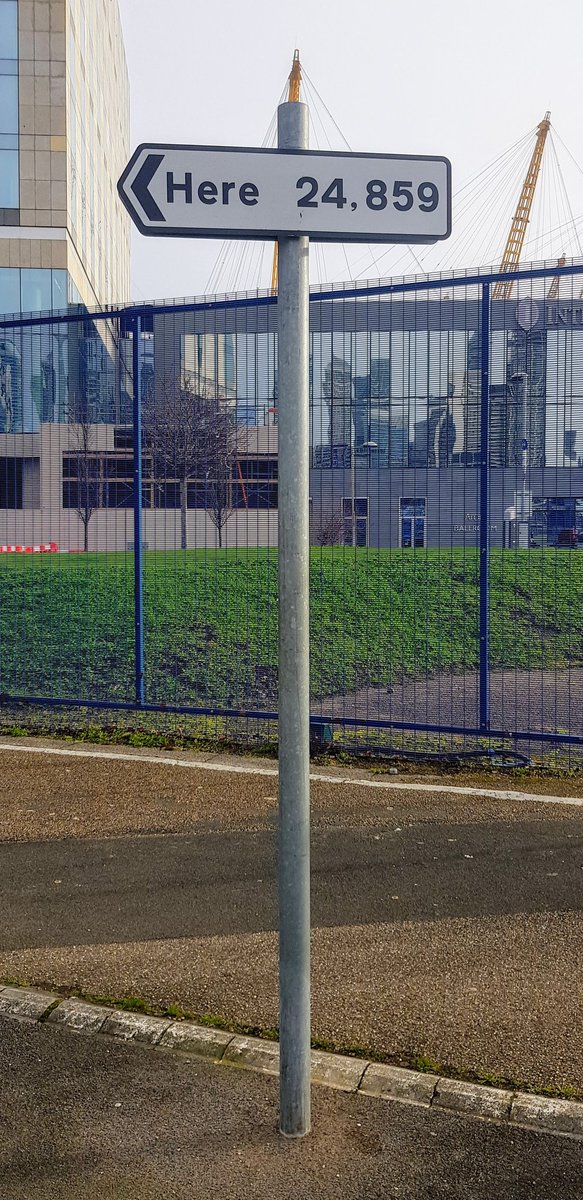 'If you are not here you are somewhere else.'
A different signpost that I spotted along the Olympian Way, Greenwich.

#london #TheUnfinishedCity #GreenwichPeninsula #greenwich #olympianway #publicart #thamespath #signpost 

theunfinishedcity.co.uk/2024/03/here-b…