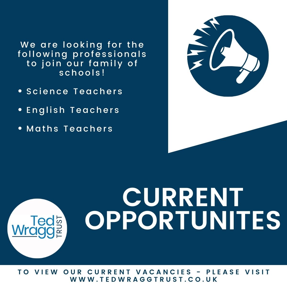 💫Attention all #Science 🔬, #English 📖 &amp; #Maths➗ teachers! Would you like to transform lives, &amp; work in a Trust that offers excellent development opportunities? We have various roles based in Exeter &amp; surrounding areas 👇 tedwraggtrust.co.uk/vacancy
#lifeattedwragg #devonjobs