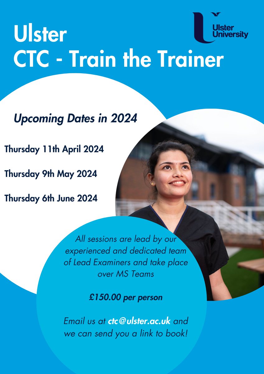 Join us for our virtual Train the Trainer Sessions to prepare your candidates for UK Practice. Facilitated by our lead examiners who have a vast knowledge of everything OSCE related. #ulsterctc #OSCE #internationalnurses #trainthetrainer #preparingyourcandidatesforukpractice