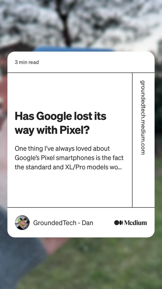 I'm not happy with Google and how they're dealing with Pixel currently. My thoughts below. groundedtech.medium.com/has-google-los…