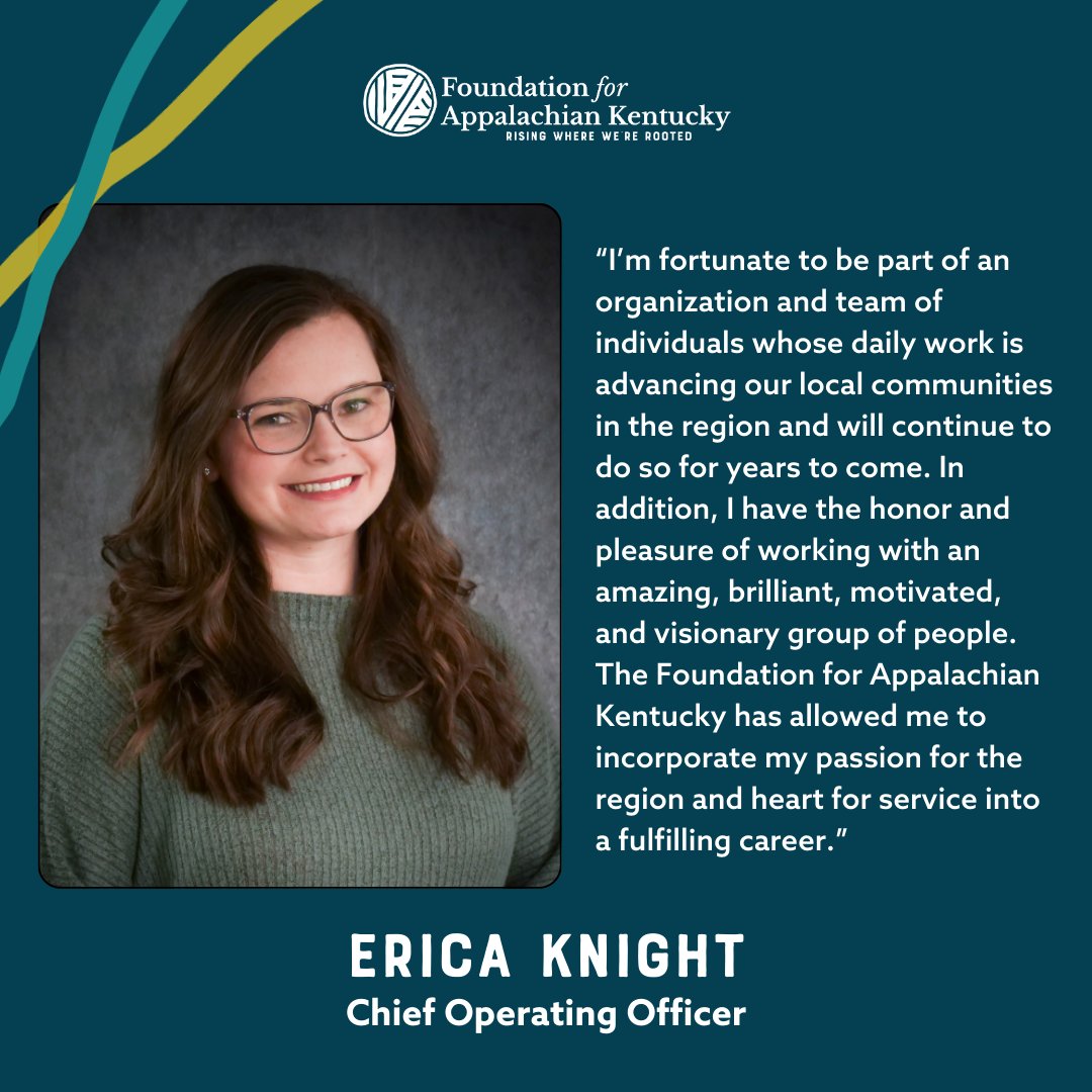 We asked our Chief Operating Officer, Erica Knight, why she loves working for the Foundation for Appalachian Kentucky. Here's what she had to say! #Appalachia #appalachiankentucky #kentucky #communityfoundations