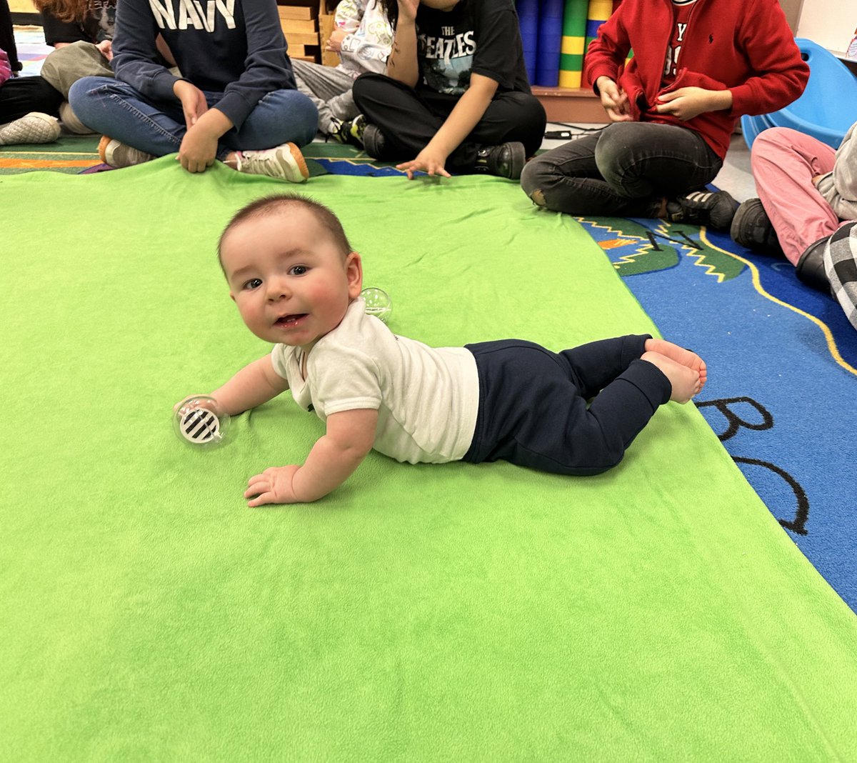 We had so much fun with our tiny teacher, Kennan, today! The theme, Safety, was perfect as Kennan has hit so many new milestones. It allowed for some great discussion about how mommy Kelcie keeps baby Kennan safe at home. We can’t wait until his next visit! 🌳 💚 #rootsofempathy