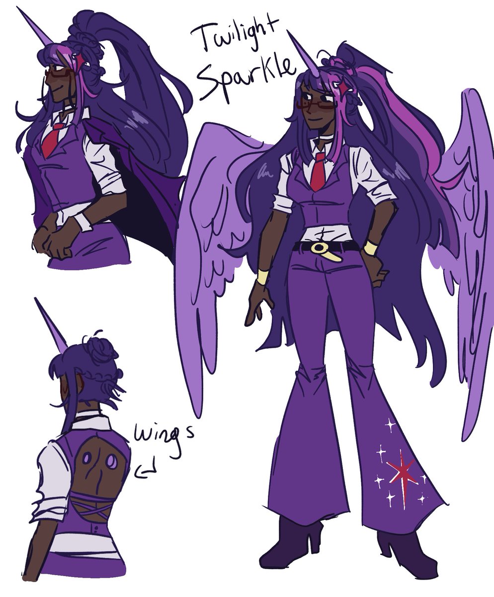 HorrorPotatoes's tweet photo. After twilight got her wings, I wanted to give these the main six a new design #mlpfanart #mlpfandom #humanmlp #art https://t.co/8esNxlTAw2