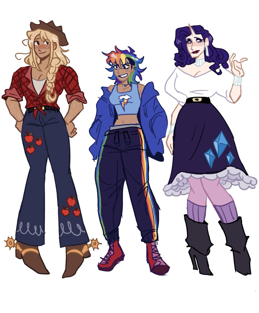 HorrorPotatoes's tweet photo. After twilight got her wings, I wanted to give these the main six a new design #mlpfanart #mlpfandom #humanmlp #art https://t.co/8esNxlTAw2