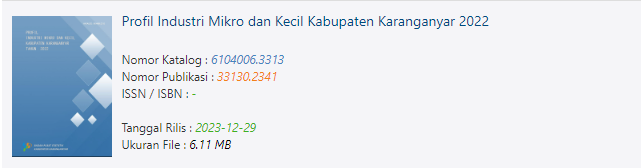 bps_karanganyar's tweet photo. Profil Industri Mikro dan Kecil Kabupaten Karanganyar 2022
https://t.co/XzzlMUjAoe https://t.co/0kyMaOYAJB