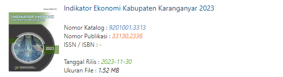 bps_karanganyar's tweet photo. Indikator Ekonomi Kabupaten Karanganyar 2023
https://t.co/VkDo1rG5zZ https://t.co/2ESsSZtBjo