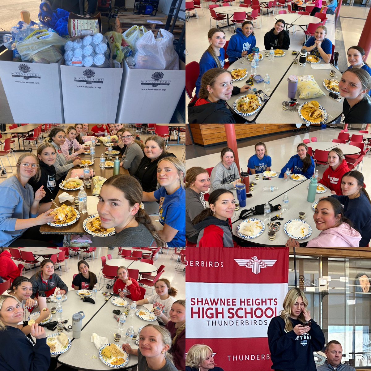 It was a pretty good day for the T-Birds! We donated 525 lbs of food for Harvesters (that we collected at our Jamboree). We celebrated Karlyn’s commitment to Washburn University. And we ended the day with our first team dinner!