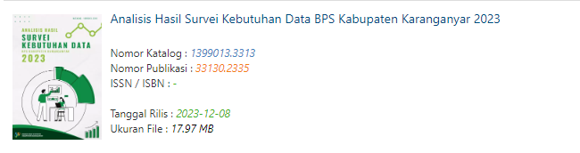bps_karanganyar's tweet photo. Analisis Hasil Survei Kebutuhan Data BPS Kabupaten Karanganyar 2023
https://t.co/yVZeiKc6DP https://t.co/s8hxgYbYNk