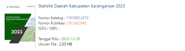 bps_karanganyar's tweet photo. Statistik Daerah Kabupaten Karanganyar 2023
https://t.co/6CeLu2l8Bh https://t.co/OloShrtXzL