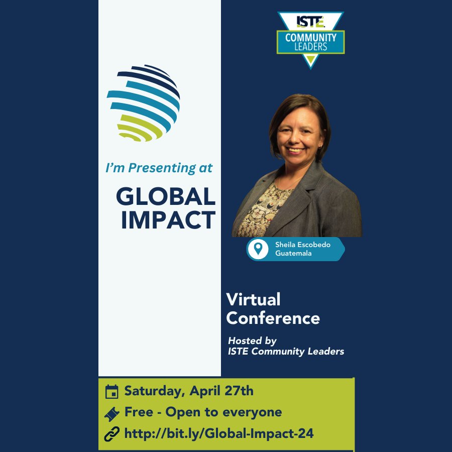 🎉💡I am presenting at the Global Impact Virtual Conference hosted by ISTE Community Leaders! The virtual conference is on Saturday, April 27! 📌Register today at bit.ly/Global-Impact-…