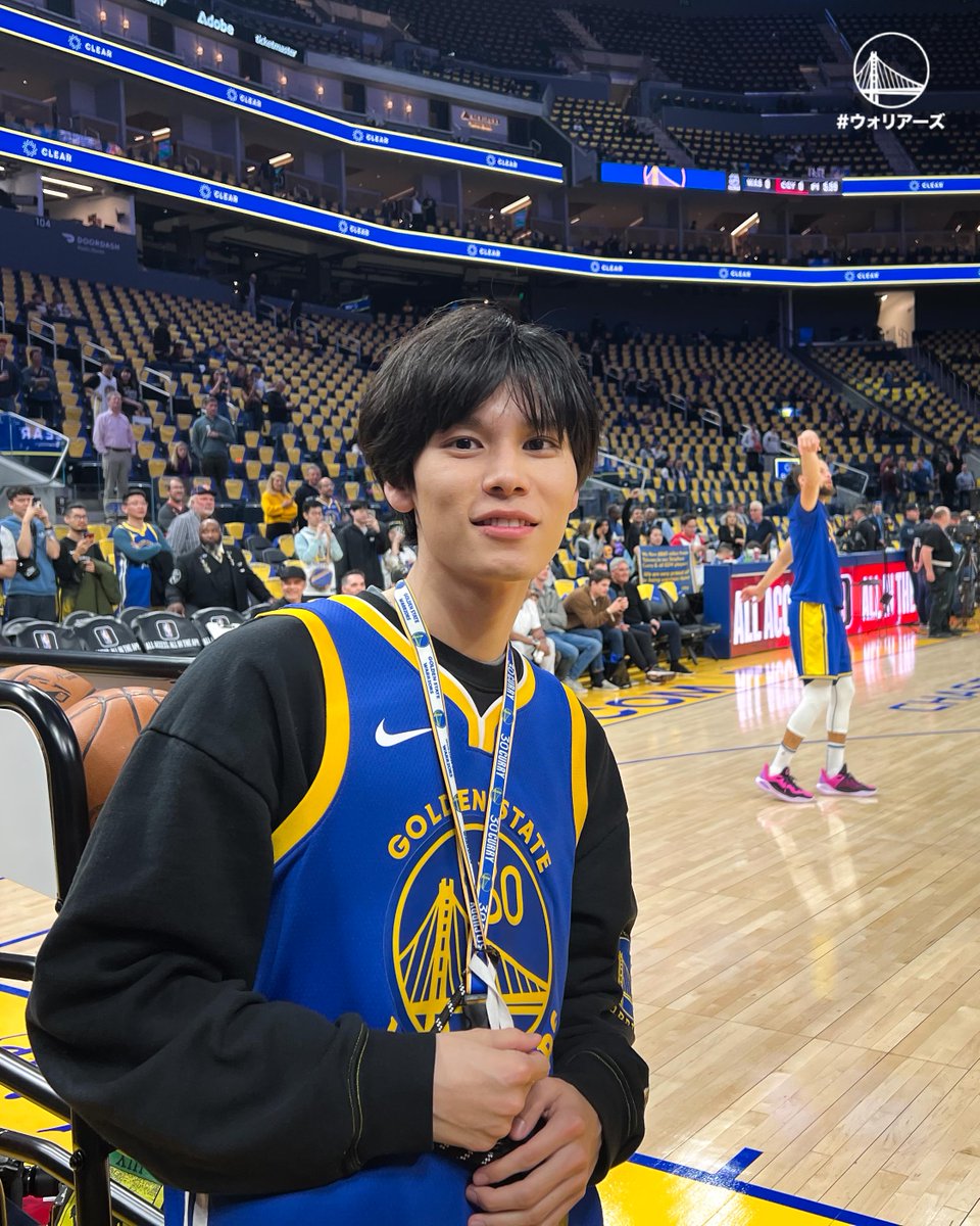 #萩原利久 さん、Chase Centerへようこそ💙💛 #ウォリアーズ || #DubNation