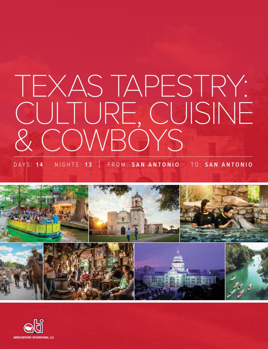 AmericanTours1's tweet photo. Embark on a Texan adventure through San Antonio,  Bandera, Fredericksburg, and Austin. The tour TEXAS TAPESTRY: CULTURE, CUISINE &amp; COWBOYS is now bookable on https://t.co/EmlXfxSAwP!

#roadtrip #travelindustry #traveladvisor #sanantoniotx #fredericksburgtx #banderatx #austintx https://t.co/9oOUcEOrUC