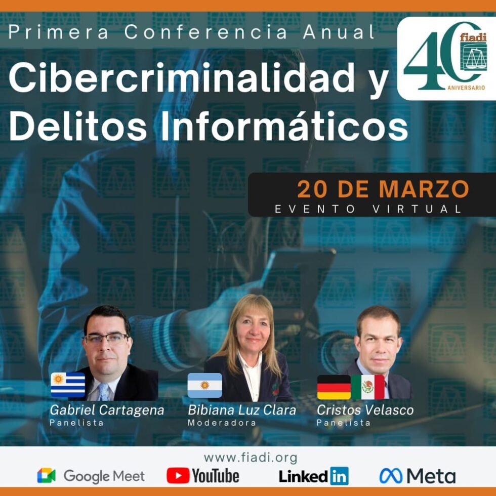 📢Te esperamos este 20 de marzo de 2024.
Primera Conferencia Anual sobre #Cibercriminalidad y #DelitosInformáticos de la <a href="/FIADI_ORG/">FIADI</a> 

Transmisión por 📺#YouTube:  👇youtube.com/watch?v=yNHD8h… 

Conoce más en: 
fiadi.org/2024/03/11/pri…

#Cybersecurity #Cybercrime #FIADI #IA #AI