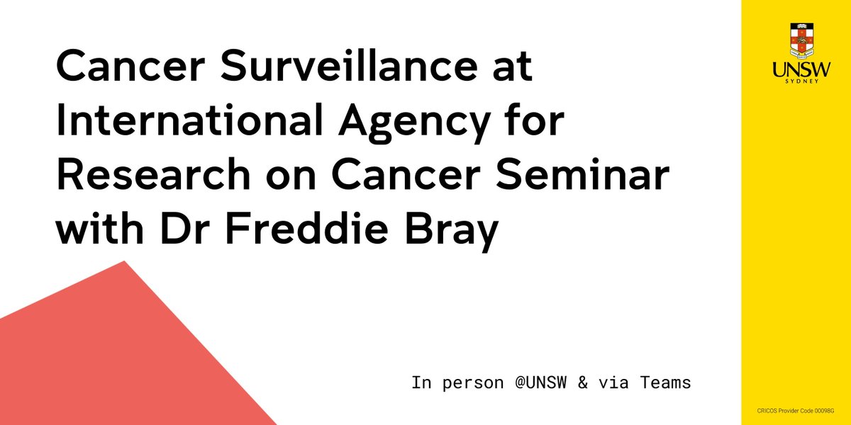 UNSW CPHCE (@cphce_unsw) on Twitter photo Join us on 25 March 12-1pm with <a href="/FreddieBray_/">Freddie Bray</a> on' Cancer Surveillance at International Agency for Research on Cancer Seminar'. This event is hosted in person at room 305, Samuels Building UNSW & via Teams: t.ly/xHHy4 <a href="/UNSWMedicine/">UNSW Medicine & Health</a> Join us on 25 March 12-1pm with <a href="/FreddieBray_/">Freddie Bray</a> on' Cancer Surveillance at International Agency for Research on Cancer Seminar'. This event is hosted in person at room 305, Samuels Building UNSW & via Teams: t.ly/xHHy4 <a href="/UNSWMedicine/">UNSW Medicine & Health</a>