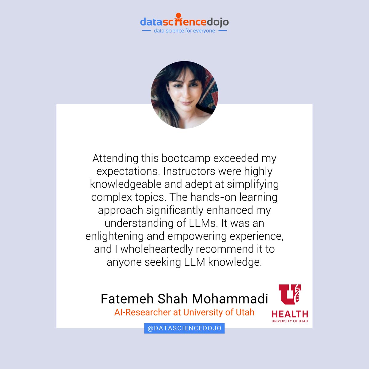 Discovering the LLM Bootcamp was a game-changer for me!

The instructors were absolute pros, breaking down intricate concepts with ease. 

Don't miss out on this empowering journey!

Join now: hubs.la/Q02pTKJQ0

#llmbootcamp #datascience #DSD