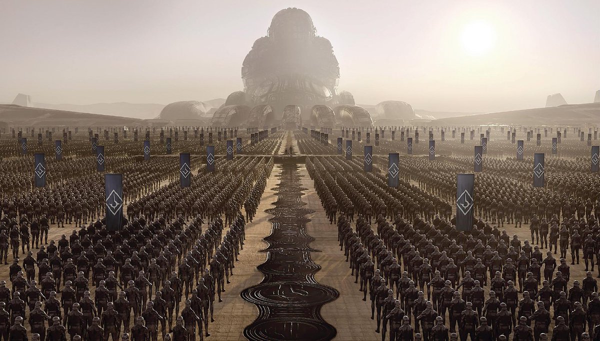 Concept art of the Harkonnen control tower at the Arrakeen spaceport. 

Featured in the book, The Art and Soul of Dune: Part Two >> amzn.to/42Lgtx0

#Dune2 #DuneMovie