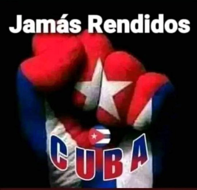 La palabra rendición no existe en el vocabulario de los Revolucionarios 🇨🇺.
Ante las dificultades las palabras de orden son: Firmeza, Resistencia y Victoria.
#CubaViveYTrabaja 
#CubaViveYVence