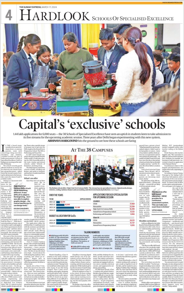 .@ArvindKejriwal Govt’s Schools of Specialised Excellence defy all odds and reinstate faith in the potential of govt education in India. With 1.44 lakh applications for 6000 seats across 38 campuses, the work Manish sir began has delivered results and more. Do read this…