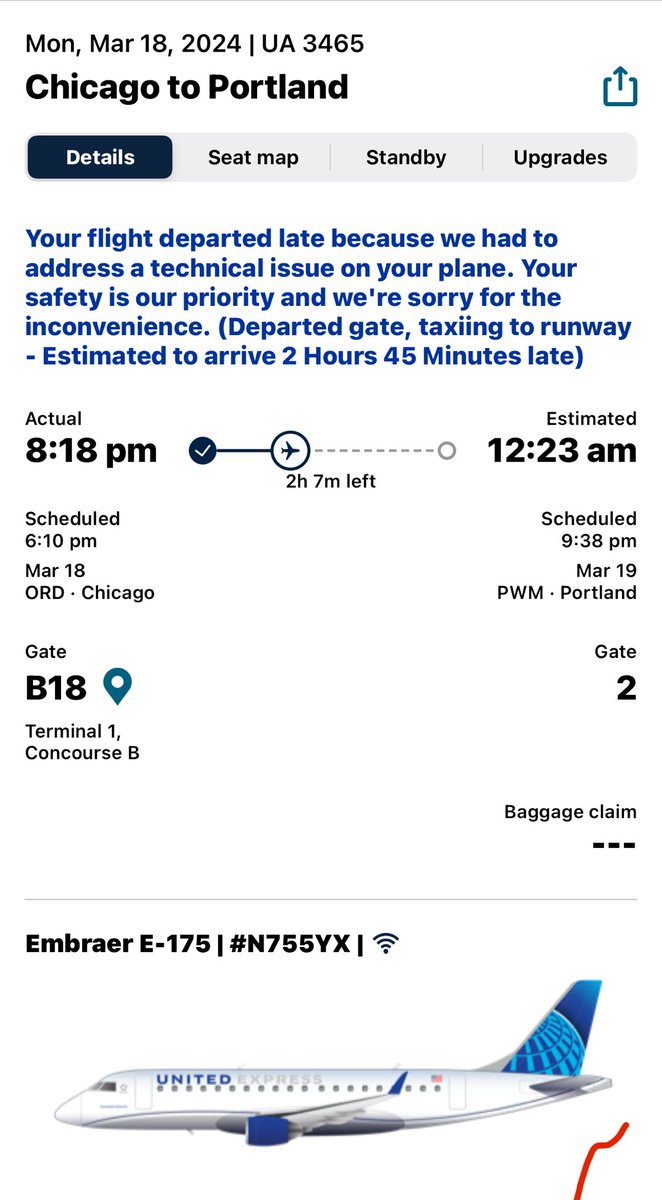 jonellms's tweet photo. Sheer incompetence. Even your app is is lying to us, ⁦⁦@united⁩ . It's 9:19pm, and we haven't even pulled away from the gate. https://t.co/9GgE3aHBSS
