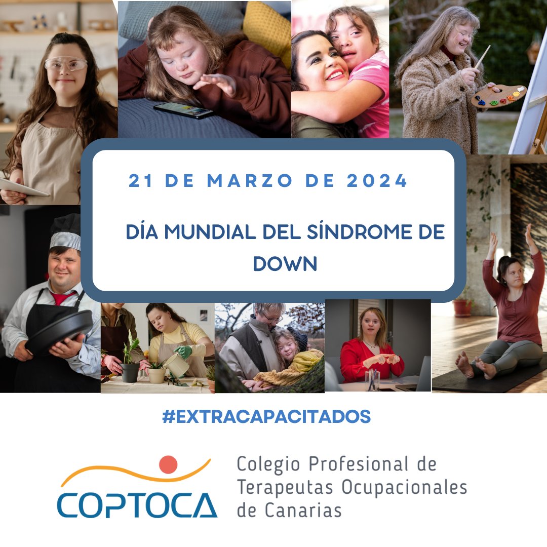 coptoca's tweet photo. El lema de @DownEspanl es "Extracapacitados", para reivindicar el trabajo, una de las ocupaciones de la 4º Edición del Marco de Trabajo para la Práctica de TO: dominio y proceso (AOTA, 2020)
#terapiaocupacionalcanarias #coptoca #diamundialsindromededown #ExtraCapacitados https://t.co/HX26TI6ovT