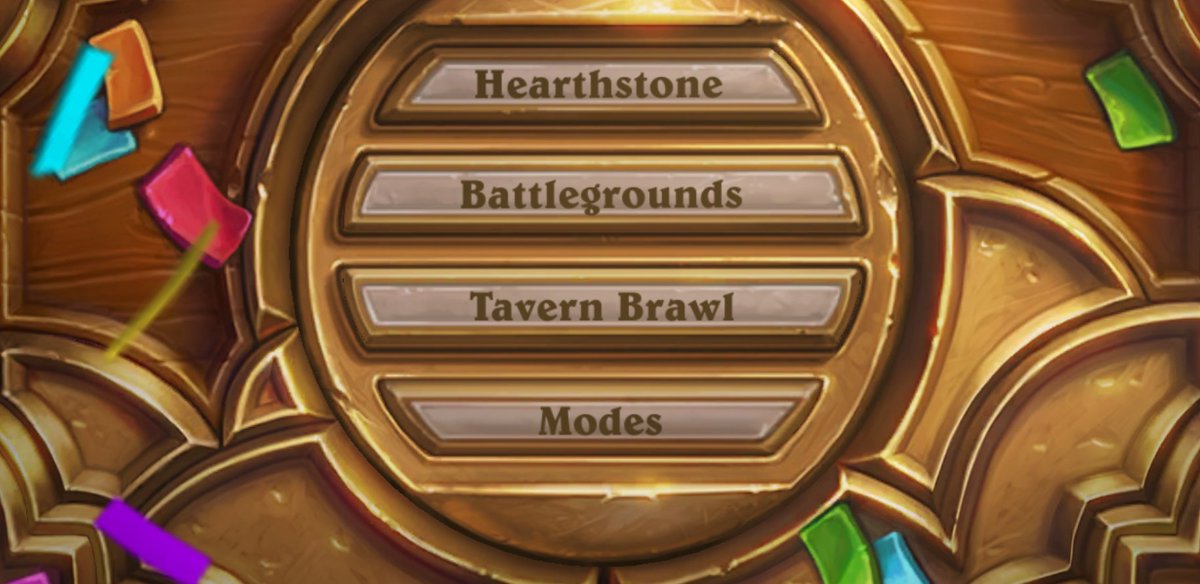 Hearthstone screen on mobile with party celebration decor