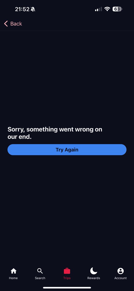 MichaelCooper_'s tweet photo. @hotelsdotcomuk can you help with this? Every time I try to look at one of my bookings I get this message? https://t.co/hyPenMrmoF