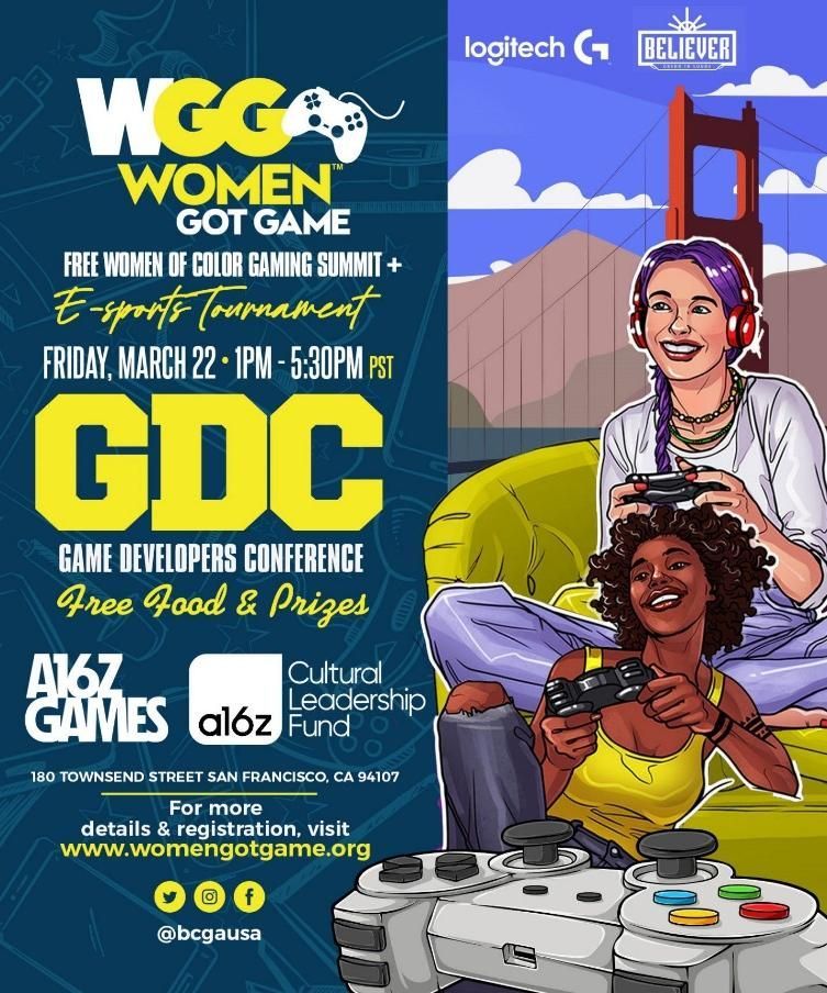 Join us this Friday, March 22 at Women Got Game 2024 in San Francisco! Experience thrilling tournaments, prizes, scholarships, and MORE. FREE ACCESS 👉 buff.ly/3T1xsXl #WomenGotGame #WomensHistoryMonth #WGG2024 #GDC2024 #GDC #SanFrancisco #esports