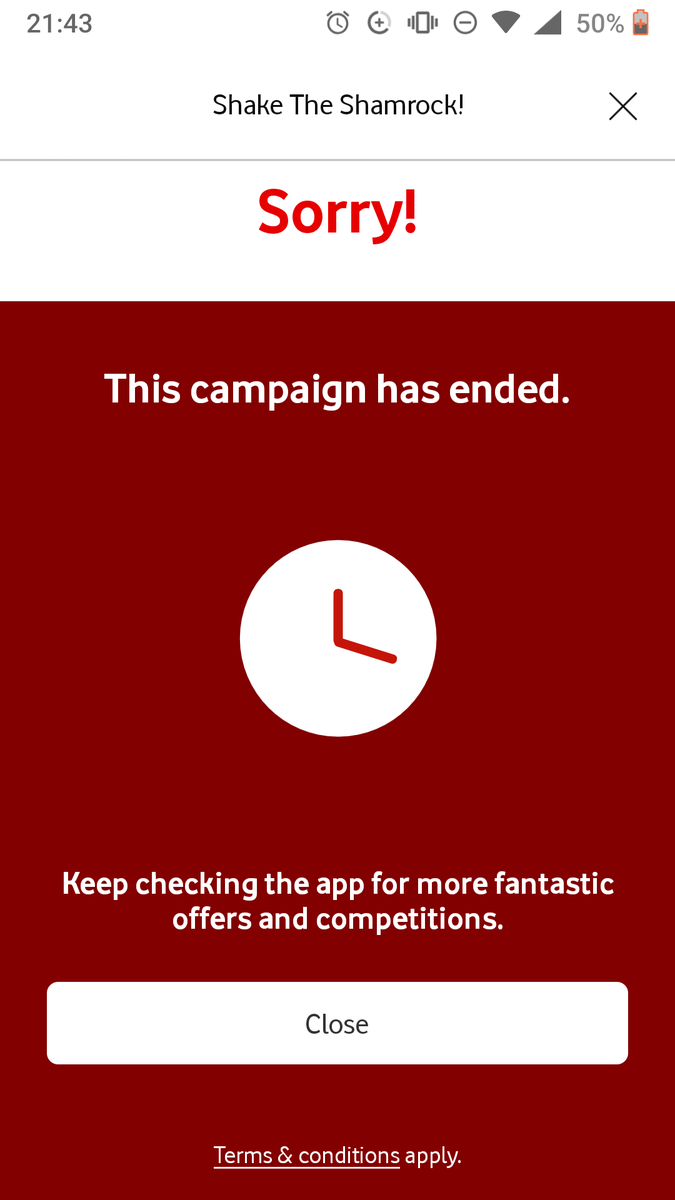 devilfish_'s tweet image. So much for running the campaign till 19th of March @VodafoneIreland