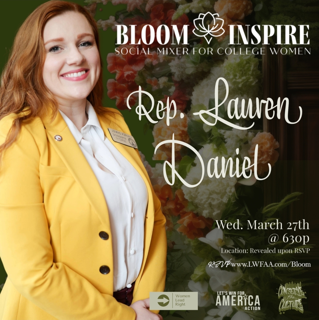 ⭐️Speaker Spotlight... Meet Rep. Lauren Daniel!

Bloom &amp; Inspire Social Networking Mixer for college-age and young professional women!
🌸 March 27th
💐 630p
🌹 RSVP for location details: lwfaa.com/bloom
-------------

Lauren Daniel grew up in Henry County where she also