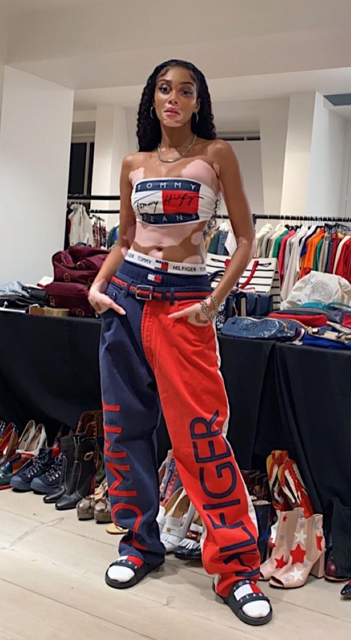 Aaliyah App on X They say imitation is the greatest form of flattery. Who wore Aaliyah s iconic Tommy Hilfiger outfit the best Let us know 1. Grown ish 2. Winnie Harlow s