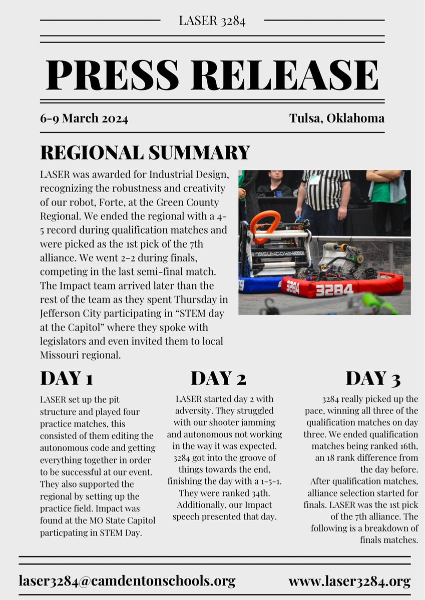 Tulsa, Oklahoma Press Release Recap!