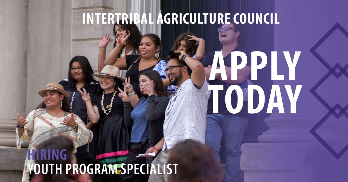 Do you have experience working with Native communities & their youth? Do you already have a background in natural resources, land management, and/or food systems? You sound like our next Youth Program Specialist! Apply at the link below. ow.ly/YuFa50QVPPU #Hiring