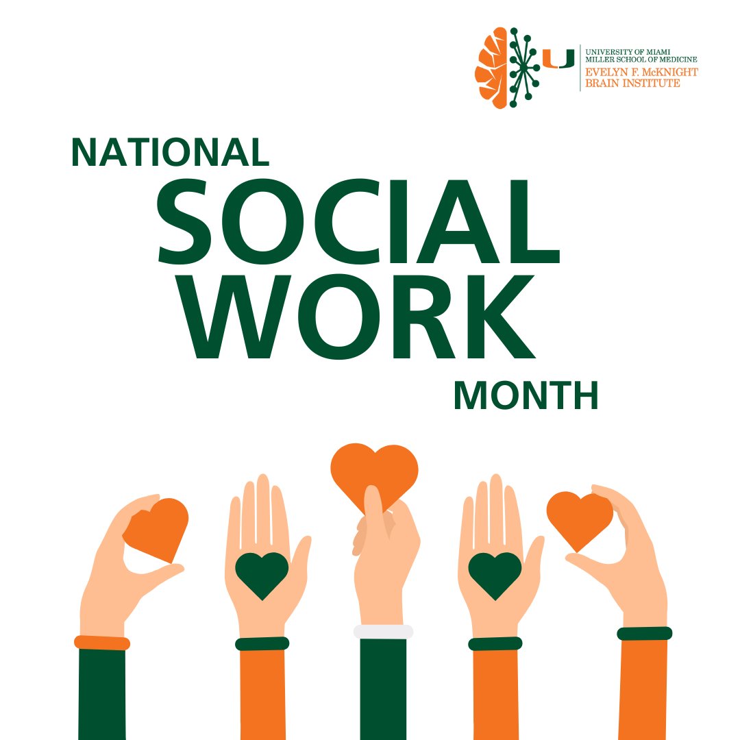 March is National Social Work Month, a time to celebrate the dedicated professionals who work tirelessly to support individuals and communities in need!💙 #SocialWorkMonth #SocialWork #CommunitySupport @UMiamiNeuro @PrecisionAging @TGenMINDCROWD