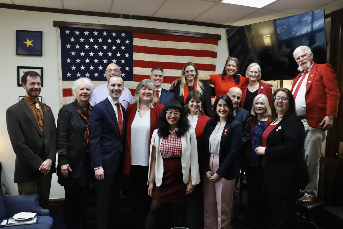rep_gray's tweet photo. Proud to wear my #RedforEd today with this great group of legislators. Fingers crossed that our colleagues can do the right thing and vote to override! We will be meeting in joint session in just a few minutes. 
#40toOverride #RaisetheAKBSA https://t.co/4elM0hRWYw