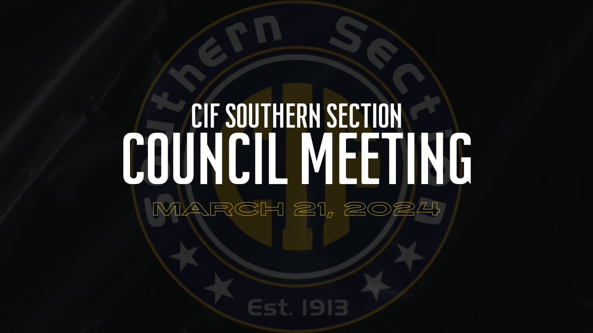 🚨3/21/24 CIF-SS Council Meeting🚨 Tomorrow’s CIF Southern Section Council Meeting will be live streamed! Follow the link below to tune in at 9:00am! 🔗youtube.com/watch?v=XWud-s…