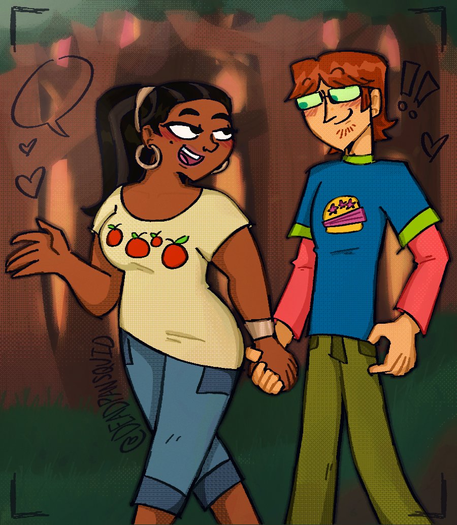 deadpansquid's tweet photo. Leshawna and Harold!! 🍎👾💕 They're so cute aghh #totaldrama https://t.co/Z5X3eNao8V
