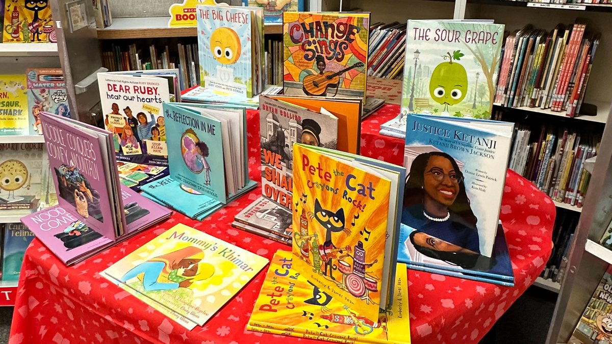 JRWStockton's tweet photo. We are holding our first Book Fair since returning to in-person learning. Students and their families can stop by the library after school every day through this Friday to purchase books, and there will be additional family visiting time from 4:30 to 6 pm this Thursday, March 21! https://t.co/raDX0Joo8e