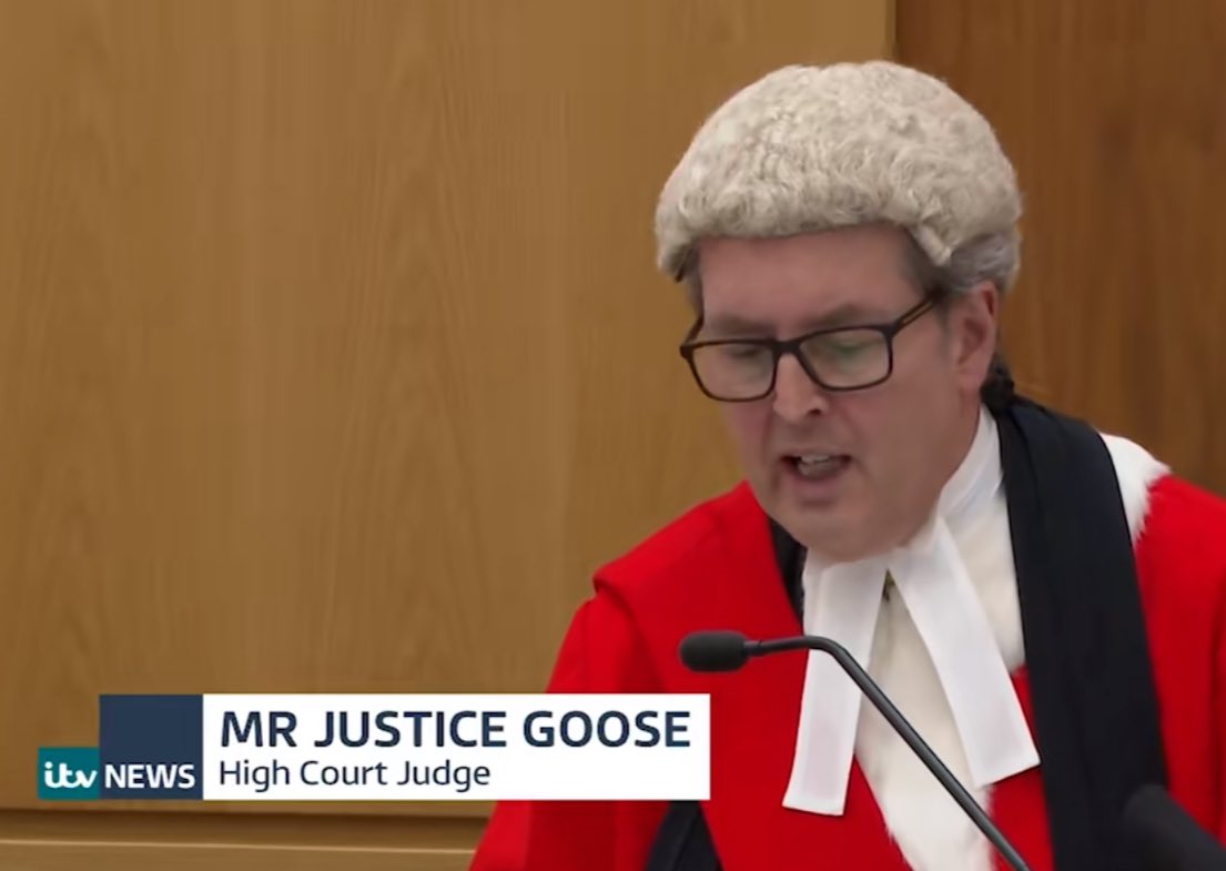SenseiCarl_'s tweet photo. Hahahahahahaha how are you meant to take a judge called ‘’Mr Justice Goose’ seriously? He sounds like a character in Peppa Pig 😂 https://t.co/3qBrqukeau