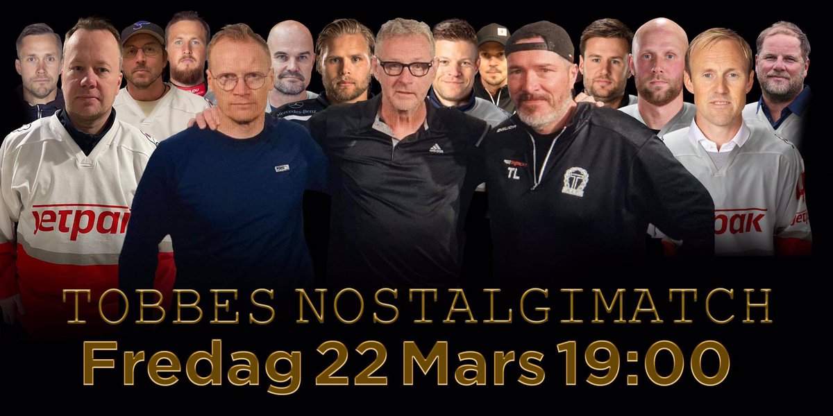 KRIFHockey's tweet photo. Tobbes Nostalgimatch spelas på fredag. Kom och se dina favoriter i repris!
Biljetter via https://t.co/iqJA81QXug
#blackbugs #baragoisare #WA #khkofficiella https://t.co/KoAdGXF0uy