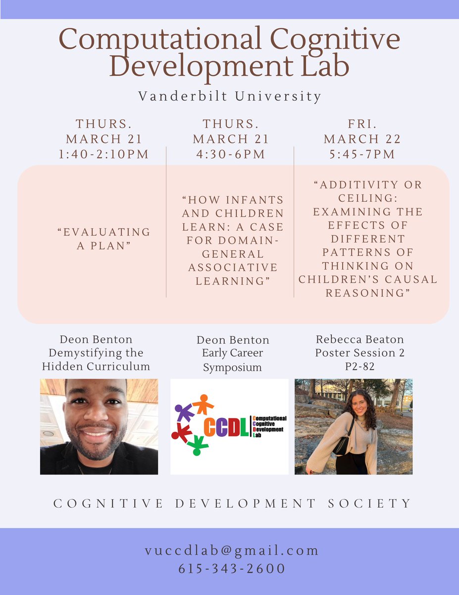 Our principal investigator and lab manager will be presenting at the Cognitive Development Society this Thursday and Friday. Be sure to check them out if you have the opportunity!