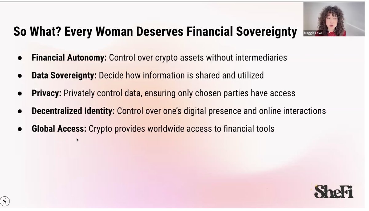 MichelleRutman's tweet photo. There is so much to learn and @shefiorg  #shefi10 is the way to go! Thanks to @maggielove_ and nspiring women from all over the world, we are exploring financial sovereignty, self custody and wonder wallets with @zerion @tryphosphor https://t.co/2c1azkdlDf