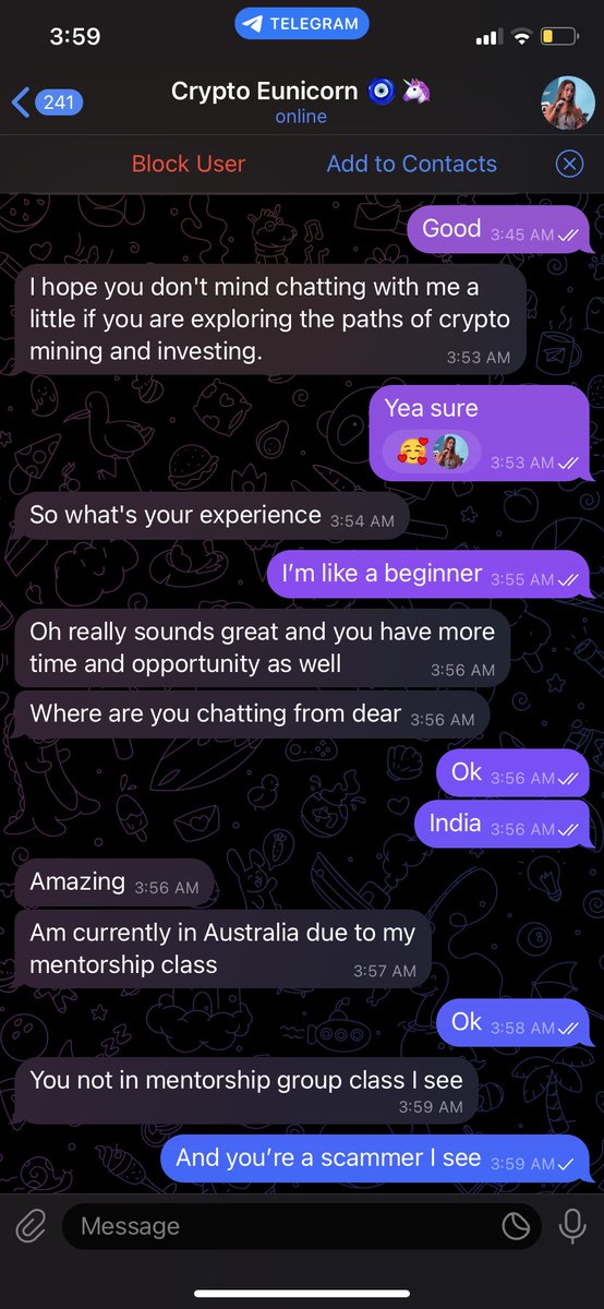 Shanawazz0786's tweet photo. @Eunicedwong A scammer tried to txt me for mentorship classes😂😂 https://t.co/luVV5QsafO