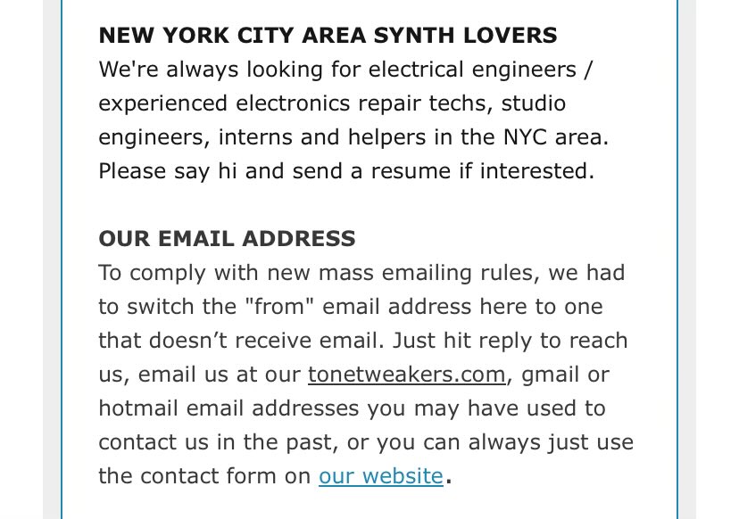 For NYC synth lovers.