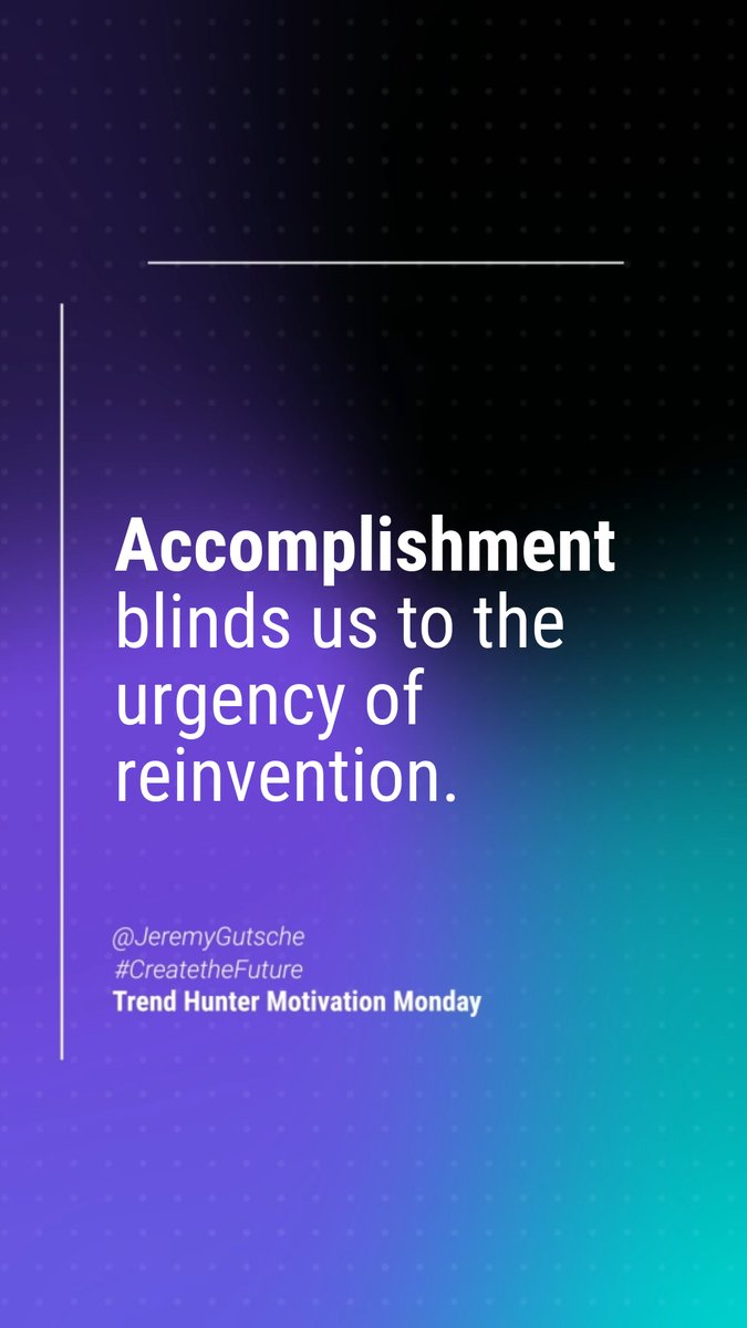 trendhunter's tweet image. Keep innovating despite past success; reinvention keeps us adaptable for future challenges. Explore the realms of innovation deeper by delving into the valuable insights presented in one of our captivating books: bit.ly/3O0fAZt #CreateTheFuture #Innovation