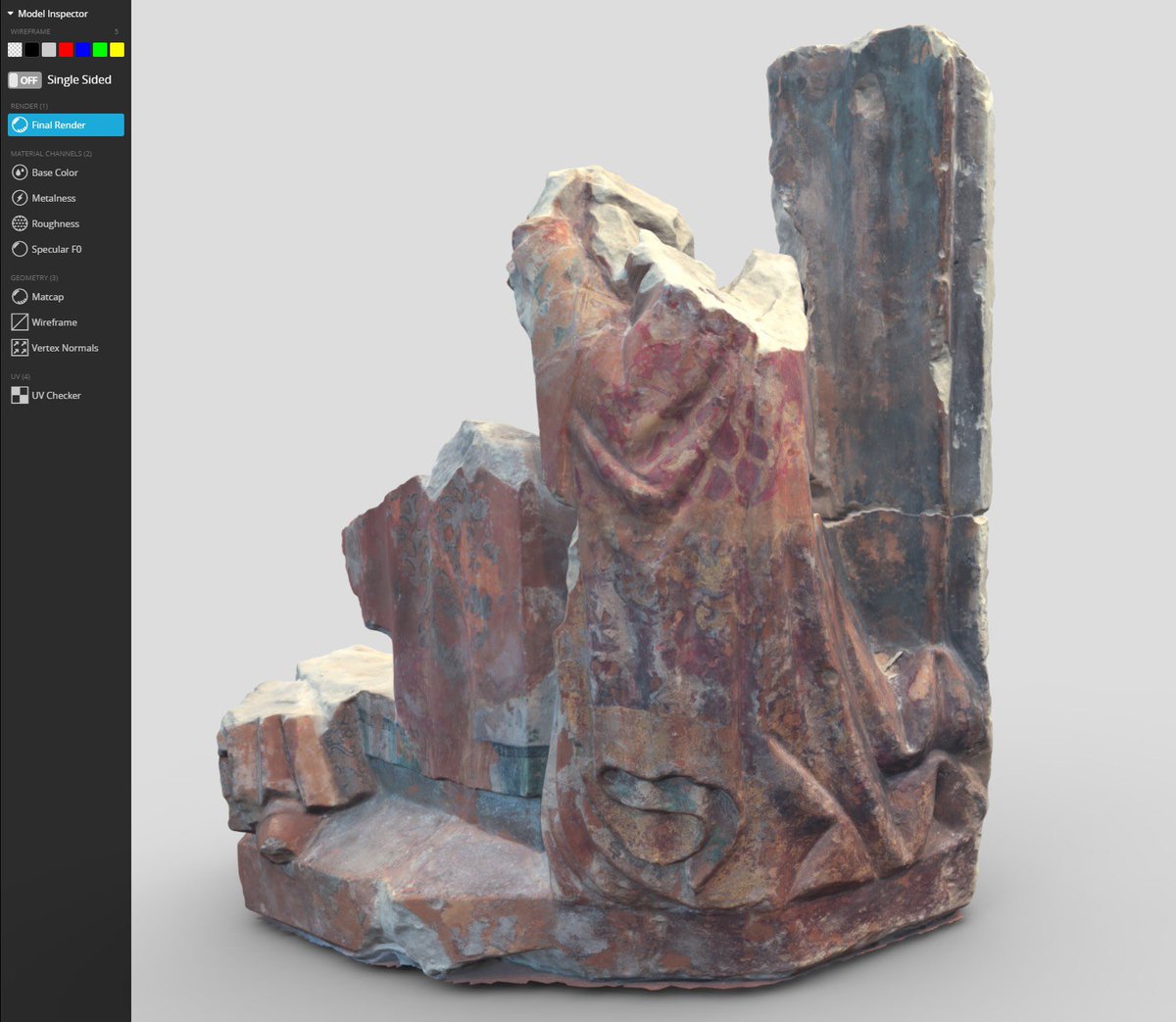 Martin Smith and Adam Redford (Computer Animation) have been rendering broken fragments of a unique carving of the Mass of St Gregory via photogrammetry to reassemble the statue in virtual space!