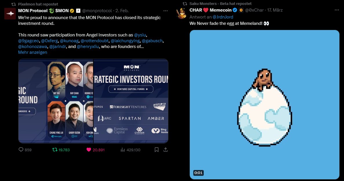 peekabao's tweet photo. 5/6
Somewhere inbetween should be @sakumonsters $EGG and @Pixelmon $MON.
One thing for sure, stake $MEME if you like free meals. https://t.co/BPXzNbM4El