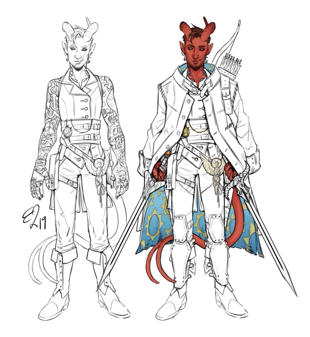 this is maybe not a huge one but my boy kit (bloodhunter paladin tiefling) is missing two fingers on his right hand and i love that it's the opposite two of where i lost feeling to**. its small and a little silly coincidence but it makes me smile 