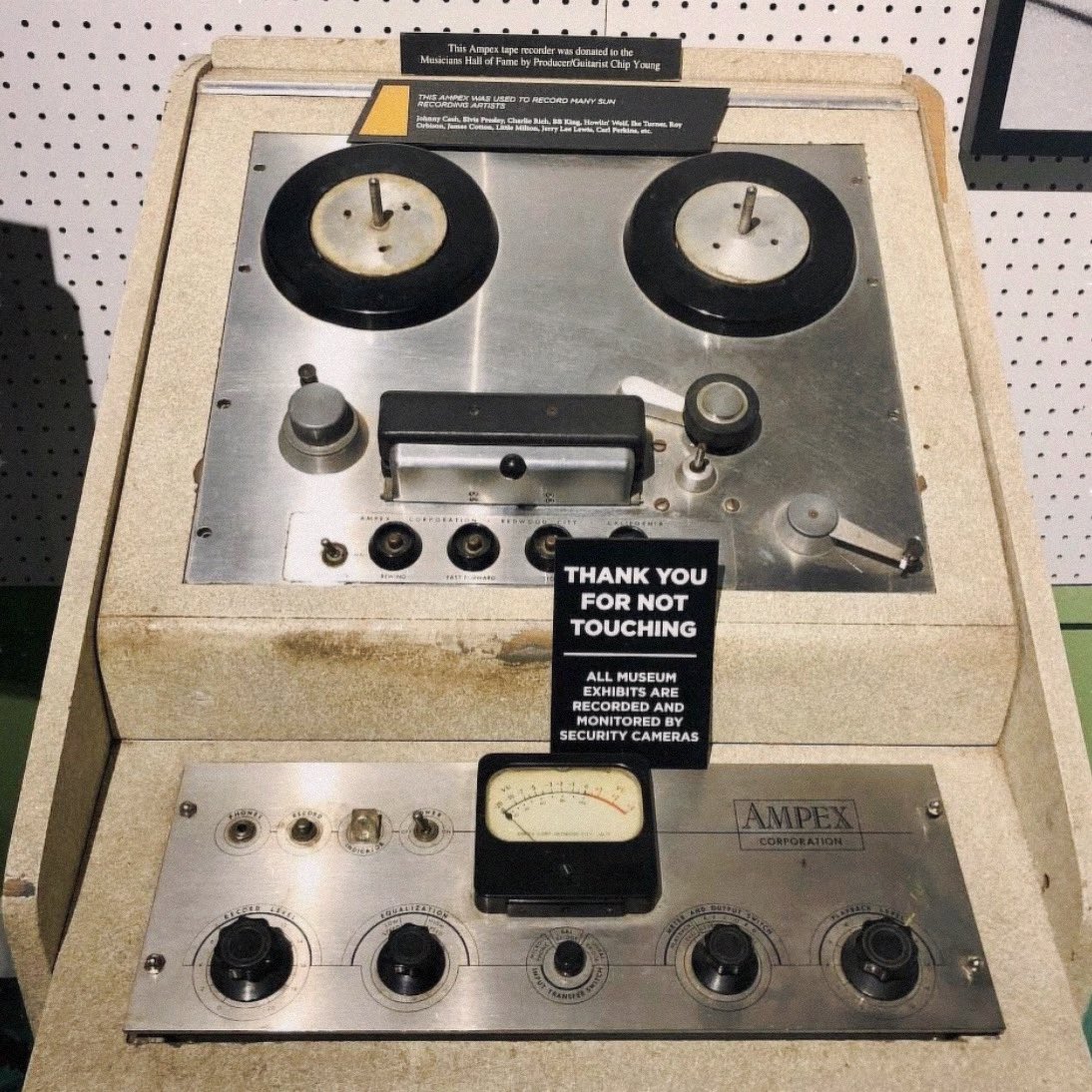 Producer and guitarist Chip Young donated This Ampex tape recorder to the Musicians Hall of Fame & Museum. This Ampex was used to record Sun Records artists including Elvis Presley, Johnny Cash, and BB King to name a few. Come See What You’ve Heard! #musicianshalloffame